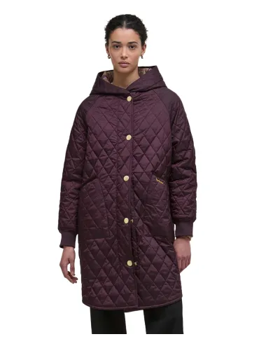 Cappotto Donna lungo trapuntato bordeaux LQU1838 HILARY|BARBOUR Cappotto Donna lungo trapuntato bordeaux LQU1838 HILARY|BARBOUR