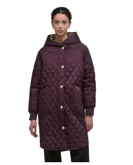Cappotto Donna lungo trapuntato bordeaux LQU1838 HILARY|BARBOUR