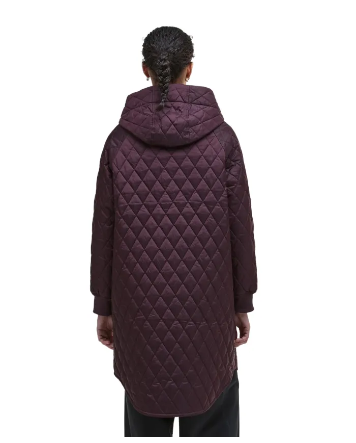 Cappotto Donna lungo trapuntato bordeaux LQU1838 HILARY|BARBOUR