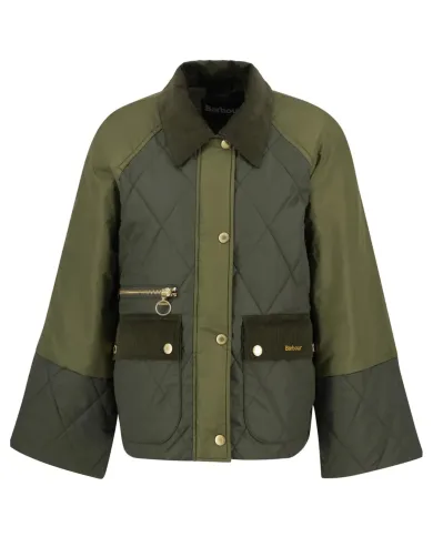 Giacca Donna verde trapuntato con maniche lisce LQU1840 MARTHA|BARBOUR Giacca Donna verde trapuntato con maniche lisce LQU1840 MARTHA|BARBOUR