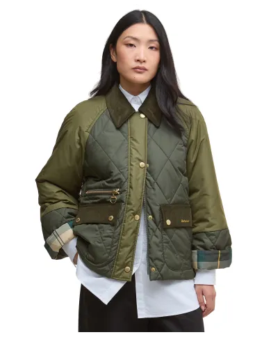 Giacca Donna verde trapuntato con maniche lisce LQU1840 MARTHA|BARBOUR Giacca Donna verde trapuntato con maniche lisce LQU1840 MARTHA|BARBOUR