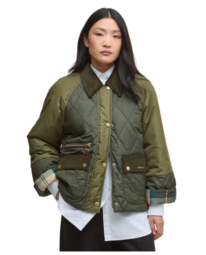 Giacca Donna verde trapuntato con maniche lisce LQU1840 MARTHA|BARBOUR Giacca Donna verde trapuntato con maniche lisce LQU1840 MARTHA|BARBOUR