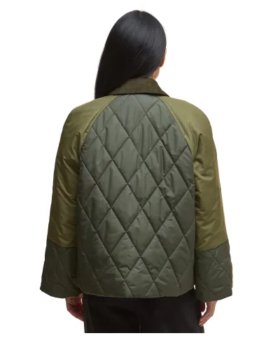 Giacca Donna verde trapuntato con maniche lisce LQU1840 MARTHA|BARBOUR Giacca Donna verde trapuntato con maniche lisce LQU1840 MARTHA|BARBOUR