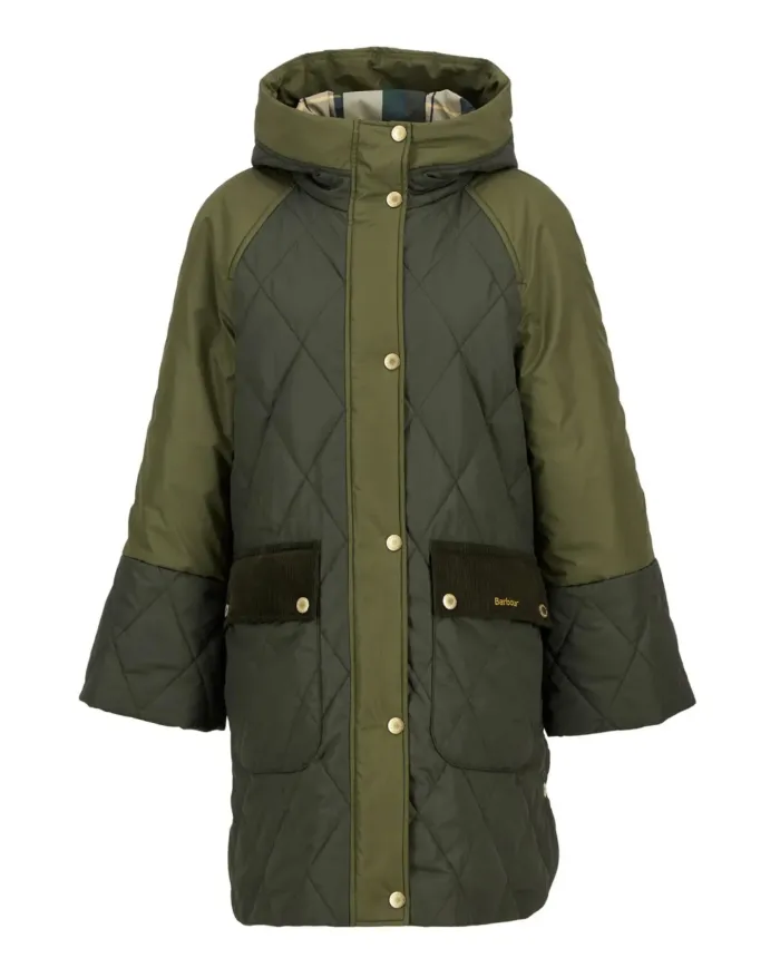 Cappotto Donna lungo verde trapuntato LQU1841 ELSPETH|BARBOUR Cappotto Donna lungo verde trapuntato LQU1841 ELSPETH|BARBOUR