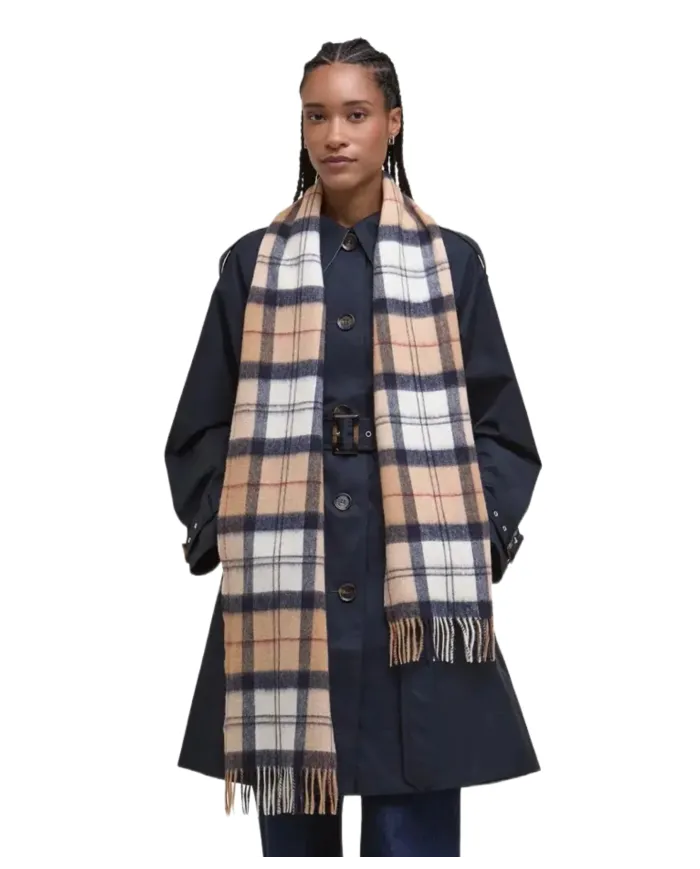 Sciarpa Donna in lana quadrettata beige/blu LSC0129|BARBOUR Sciarpa Donna in lana quadrettata beige/blu LSC0129|BARBOUR