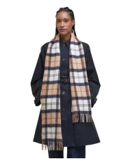 Sciarpa Donna in lana quadrettata beige/blu LSC0129|BARBOUR