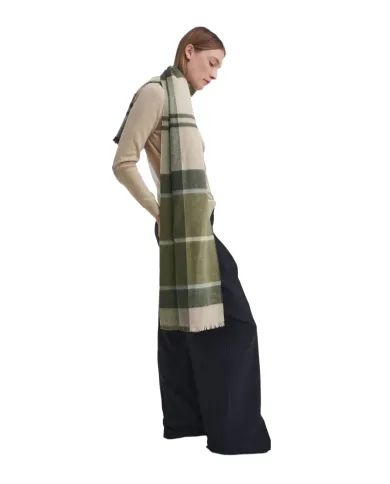 Sciarpa Donna in lana quadrettata bige/verde LSC0354 ROSEFIELD|BARBOUR Sciarpa Donna in lana quadrettata bige/verde LSC0354 ROSEFIELD|BARBOUR