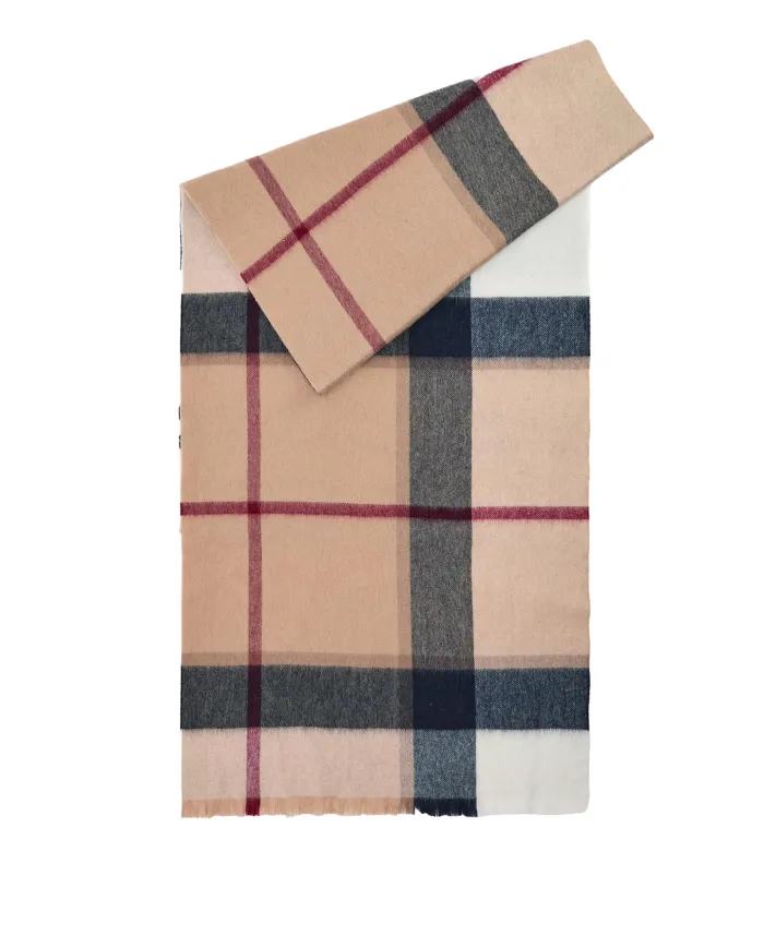 Sciarpa Donna in lana quadrettata beige/blu LSC0354 ROSEFIELD|BARBOUR Sciarpa Donna in lana quadrettata beige/blu LSC0354 ROSEFIELD|BARBOUR