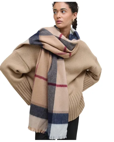 Sciarpa Donna in lana quadrettata beige/blu LSC0354 ROSEFIELD|BARBOUR Sciarpa Donna in lana quadrettata beige/blu LSC0354 ROSEFIELD|BARBOUR