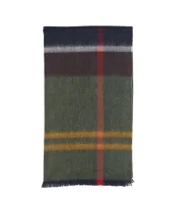 Sciarpa Donna in lana quadrettata blu/verde LSC0354 ROSEFIELD|BARBOUR