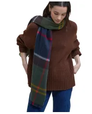 Sciarpa Donna in lana quadrettata blu/verde LSC0354 ROSEFIELD|BARBOUR