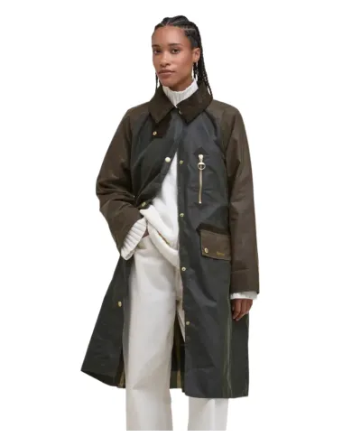 Giaccone Donna lungo cerato verde LWX1485 EVETTE|BARBOUR Giaccone Donna lungo cerato verde LWX1485 EVETTE|BARBOUR