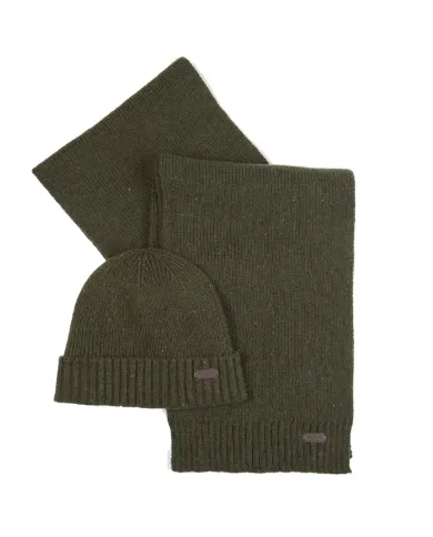 BARBOUR Set Uomo MGS0047 CARLTON FLECK AI 25/2026 acrilico con patch logata applicata OL31 OLIVE BARBOUR Set Uomo MGS0047 CARLTON FLECK AI 25/2026 acrilico con patch logata applicata OL31 OLIVE