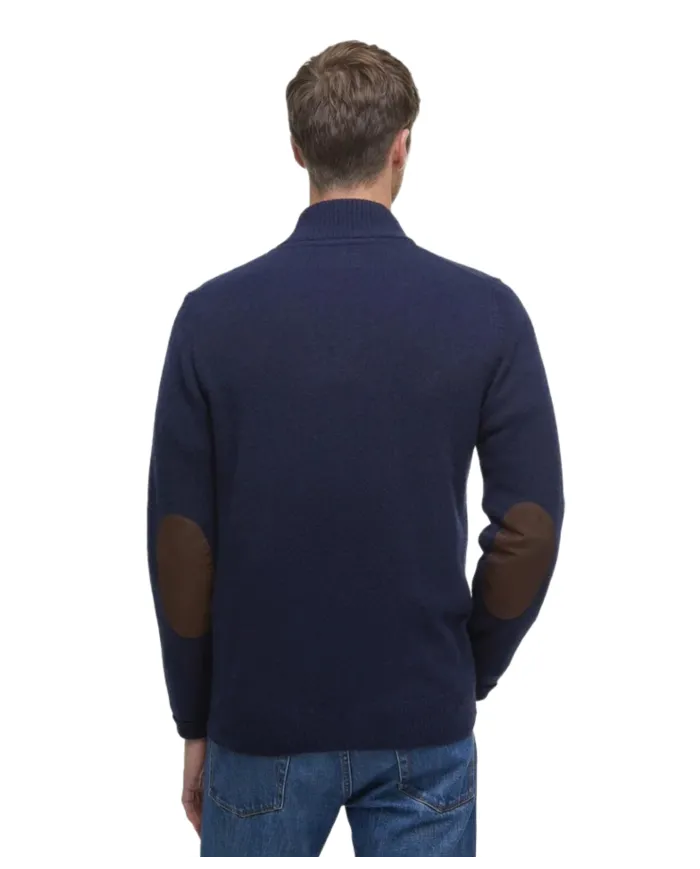 BARBOUR Giubbino Uomo MKN0731 essential patch z AI 25/2026 lana con toppe applicate NY91 NAVY