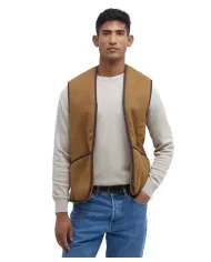 Gilet Uomo effetto pelliccia cammello MLI0004 WARM|BARBOUR