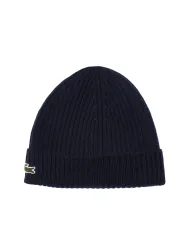 LACOSTE Berretto Uomo RB0001 AI 25/26 lana con logo applicato sul risvolto 166 BLU NAVY