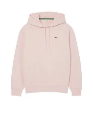 LACOSTE Felpa Donna SF7612 AI 25/26 Oversize Fit in pile con cappuccio ADY ROSA CHIARO