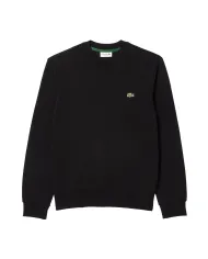 LACOSTE Felpa Uomo SH9608 AI 25/26 Classic Fit in pile con girocollo 031 NERO