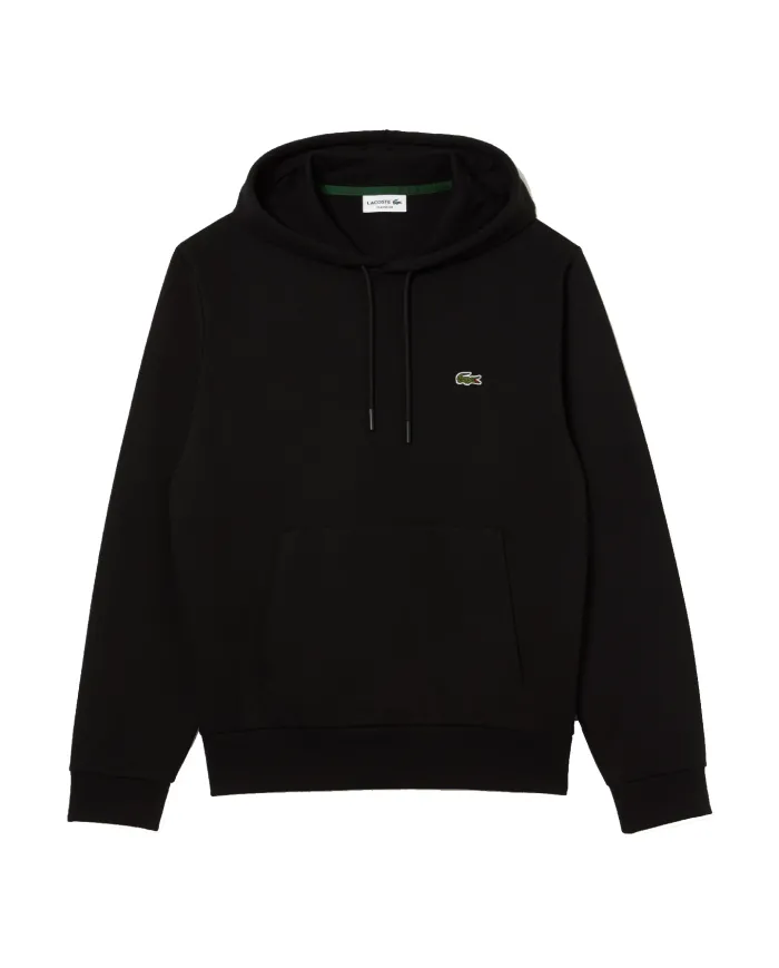 LACOSTE Felpa Uomo SH9623 AI 25/26 cotone regular con cappuccio 031 NERO LACOSTE Felpa Uomo SH9623 AI 25/26 cotone regular con cappuccio 031 NERO