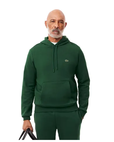 LACOSTE Felpa Uomo SH9623 AI 25/26 cotone regular con cappuccio 132 VERDE LACOSTE Felpa Uomo SH9623 AI 25/26 cotone regular con cappuccio 132 VERDE