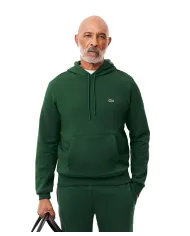 LACOSTE Felpa Uomo SH9623 AI 25/26 cotone regular con cappuccio 132 VERDE