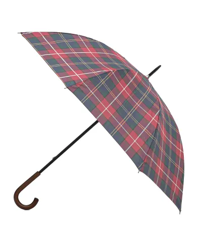 BARBOUR Ombrello Uomo UAC0202 TARTAN WALKER AI 25/26 lungo con motivo tartan stampato TN69 winterberry tartan BARBOUR Ombrello Uomo UAC0202 TARTAN WALKER AI 25/26 lungo con motivo tartan stampato TN69 winterberry tartan