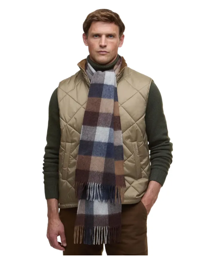 BARBOUR Sciarpa Uomo USC0005 LARGE TATTERSALL AI 25/26 lana con motivo a quadri TN38 midnight oak BARBOUR Sciarpa Uomo USC0005 LARGE TATTERSALL AI 25/26 lana con motivo a quadri TN38 midnight oak