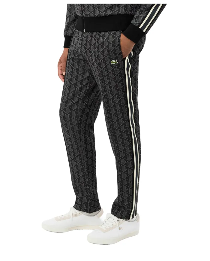 LACOSTE Pantaloni Uomo XH1440 AI 25/26 cotone regular con motivo geometrico 4PC nero/grigio scu LACOSTE Pantaloni Uomo XH1440 AI 25/26 cotone regular con motivo geometrico 4PC nero/grigio scu