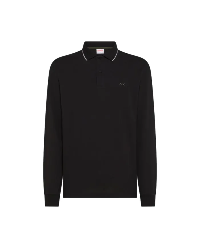 SUN68 Polo Uomo A45102 POLO SMALL STRIPES AI 25/26 cotone con con maniche lunghe 11 NERO SUN68 Polo Uomo A45102 POLO SMALL STRIPES AI 25/26 cotone con con maniche lunghe 11 NERO