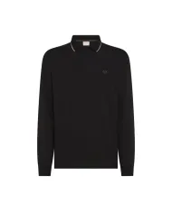 SUN68 Polo Uomo A45102 POLO SMALL STRIPES AI 25/26 cotone con con maniche lunghe 11 NERO