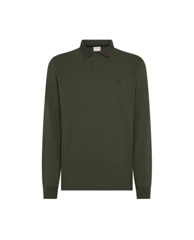SUN68 Polo Uomo A45102 POLO SMALL STRIPES AI 25/26 cotone con con maniche lunghe 74 MILITARE scuro SUN68 Polo Uomo A45102 POLO SMALL STRIPES AI 25/26 cotone con con maniche lunghe 74 MILITARE scuro