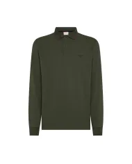 SUN68 Polo Uomo A45102 POLO SMALL STRIPES AI 25/26 cotone con con maniche lunghe 74 MILITARE scuro