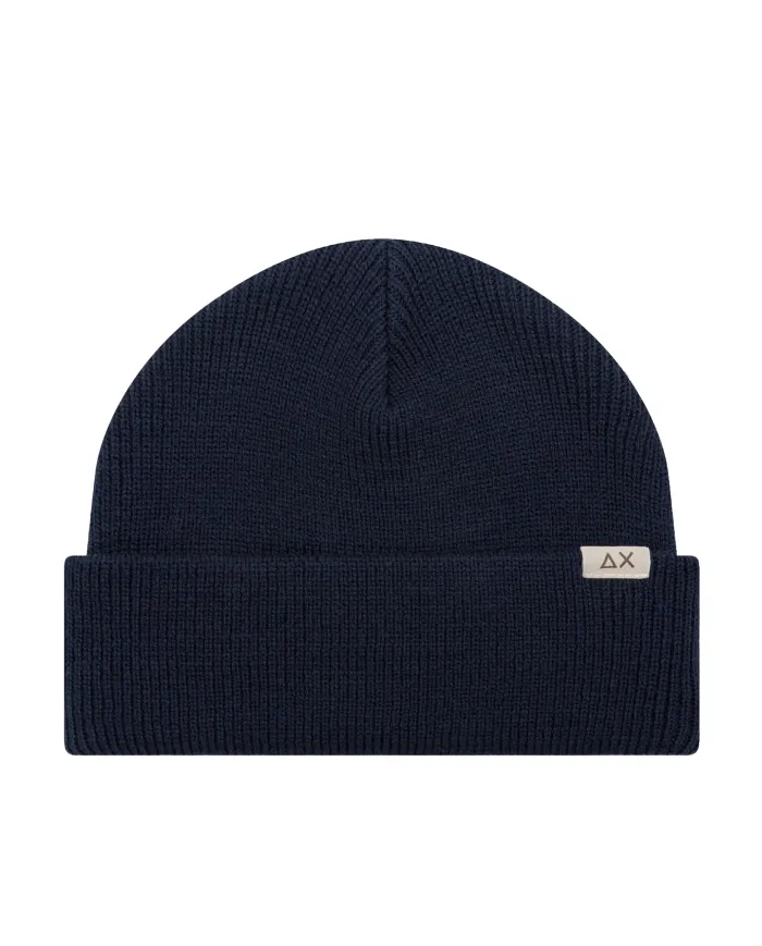 SUN68 Berretto Uomo C45109 BEANIE CAP AI 25/26 lana con nastro logato 07 NAVY BLUE SUN68 Berretto Uomo C45109 BEANIE CAP AI 25/26 lana con nastro logato 07 NAVY BLUE