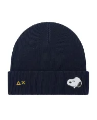 SUN68 Berretto Uomo C45120 CAP PEANUTS AI 25/26 lana con patch applicata 07 NAVY BLUE