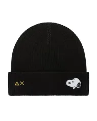 SUN68 Berretto Uomo C45120 CAP PEANUTS AI 25/26 lana con patch applicata 11 NERO