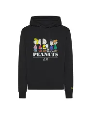 SUN68 Felpa Uomo F45163 HOODIE PEANTUS AI 25/26 cotone con cappuccio 11 NERO