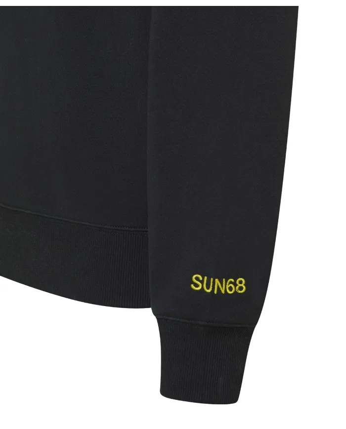 SUN68 Felpa Uomo F45163 HOODIE PEANTUS AI 25/26 cotone con cappuccio 11 NERO SUN68 Felpa Uomo F45163 HOODIE PEANTUS AI 25/26 cotone con cappuccio 11 NERO