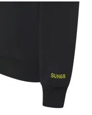 SUN68 Felpa Uomo F45163 HOODIE PEANTUS AI 25/26 cotone con cappuccio 11 NERO