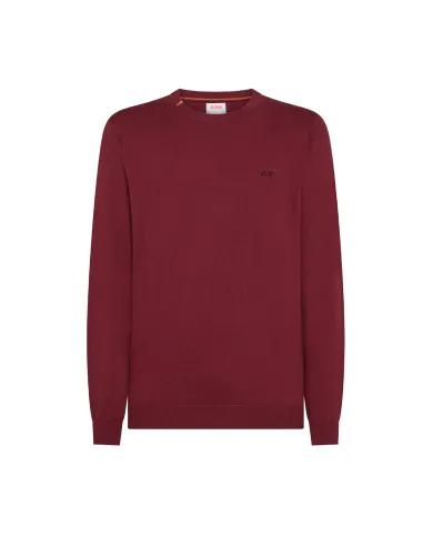 SUN68 Maglia Uomo K45101 SWEATER BASIC L/S AI 25/26 lana con logo ricamato 35 BORDEAUX SUN68 Maglia Uomo K45101 SWEATER BASIC L/S AI 25/26 lana con logo ricamato 35 BORDEAUX