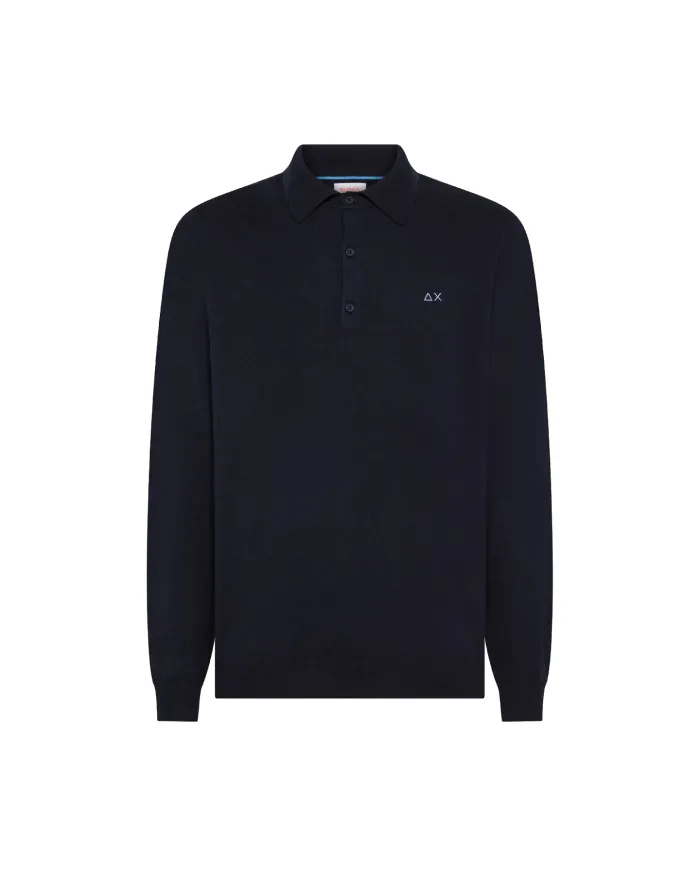 SUN68 Maglia Uomo K45105 POLO SWEATER BASIC AI 25/26 lana con colletto 07 NAVY BLUE SUN68 Maglia Uomo K45105 POLO SWEATER BASIC AI 25/26 lana con colletto 07 NAVY BLUE