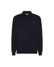 SUN68 Maglia Uomo K45105 POLO SWEATER BASIC AI 25/26 lana con colletto 07 NAVY BLUE