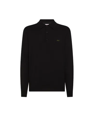 SUN68 Maglia Uomo K45105 POLO SWEATER BASIC AI 25/26 lana con colletto 11 NERO SUN68 Maglia Uomo K45105 POLO SWEATER BASIC AI 25/26 lana con colletto 11 NERO