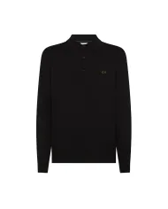 SUN68 Maglia Uomo K45105 POLO SWEATER BASIC AI 25/26 lana con colletto 11 NERO