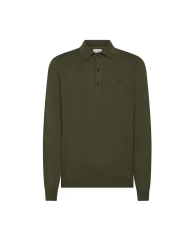 SUN68 Maglia Uomo K45105 POLO SWEATER BASIC AI 25/26 lana con colletto 74 MILITARE scuro SUN68 Maglia Uomo K45105 POLO SWEATER BASIC AI 25/26 lana con colletto 74 MILITARE scuro