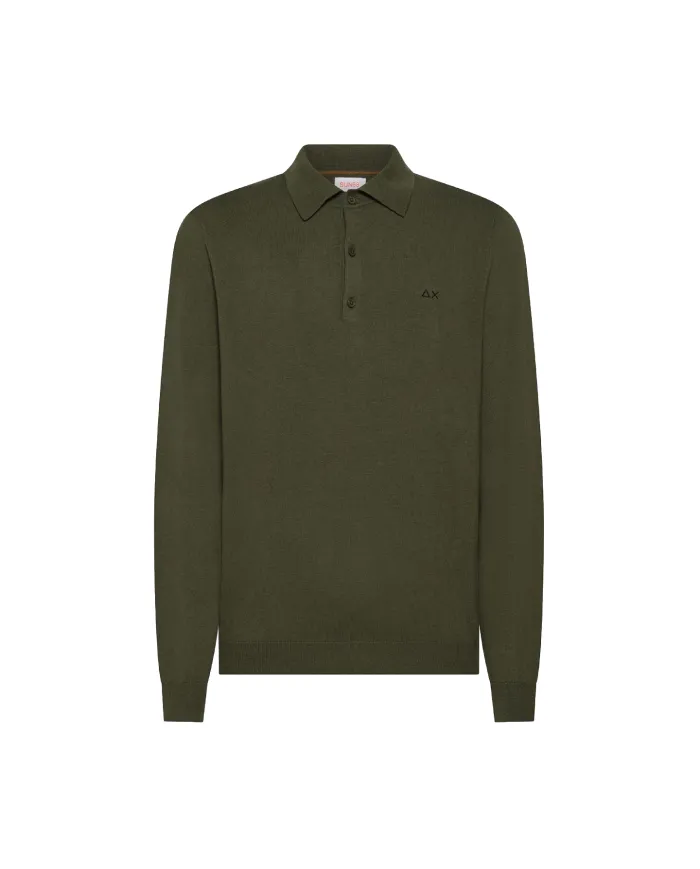 SUN68 Maglia Uomo K45105 POLO SWEATER BASIC AI 25/26 lana con colletto 74 MILITARE scuro SUN68 Maglia Uomo K45105 POLO SWEATER BASIC AI 25/26 lana con colletto 74 MILITARE scuro