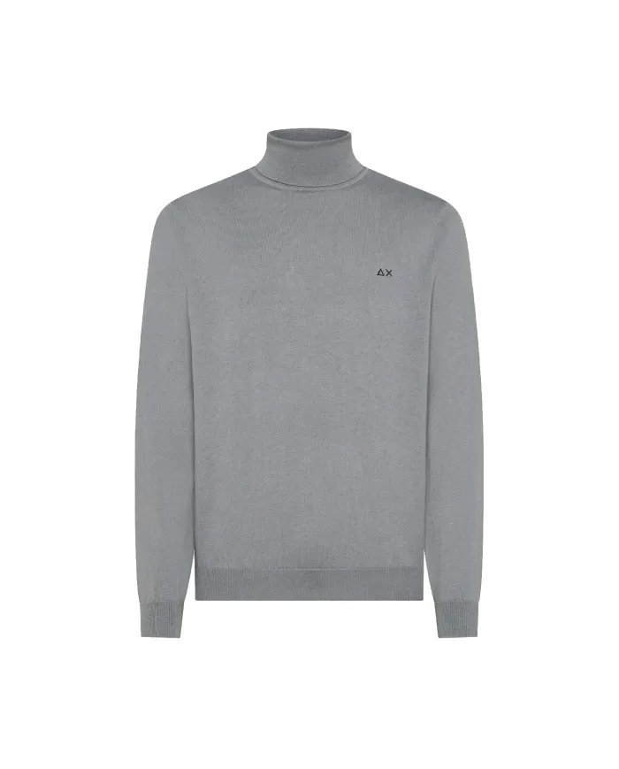 SUN68 Dolcevita Uomo K45106 TURTLE SWEATER BAS AI 25/26 lana con logo ricamato 34 GRIGIO MEDIO SUN68 Dolcevita Uomo K45106 TURTLE SWEATER BAS AI 25/26 lana con logo ricamato 34 GRIGIO MEDIO