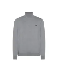 SUN68 Dolcevita Uomo K45106 TURTLE SWEATER BAS AI 25/26 lana con logo ricamato 34 GRIGIO MEDIO