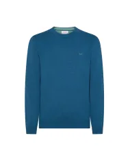 SUN68 Maglia Uomo K45110 SWEATER WARM AI 25/26 lana regular con ricamo logato 80 AVIO SCURO