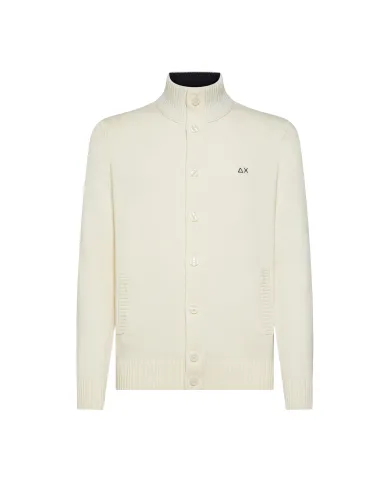 SUN68 Cardigan Uomo K45111 CARDIGAN BUTTONS AI 25/26 lana con tasche laterali 31 BIANCO PANNA SUN68 Cardigan Uomo K45111 CARDIGAN BUTTONS AI 25/26 lana con tasche laterali 31 BIANCO PANNA