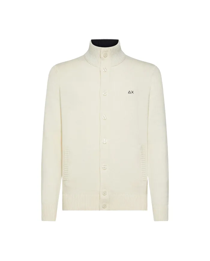 SUN68 Cardigan Uomo K45111 CARDIGAN BUTTONS AI 25/26 lana con tasche laterali 31 BIANCO PANNA SUN68 Cardigan Uomo K45111 CARDIGAN BUTTONS AI 25/26 lana con tasche laterali 31 BIANCO PANNA
